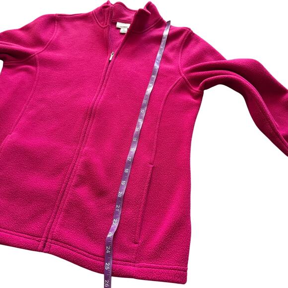 L.L. Bean fleece Jacket Women's Size M Medium Reg Pink Activewear Hiking Zip up - Picture 7 of 12